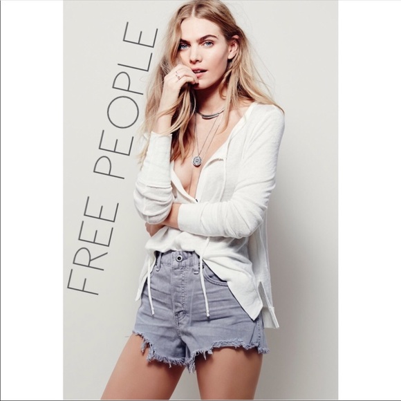 Free People Pants - Free People gray high rise waist shorts 26 0133